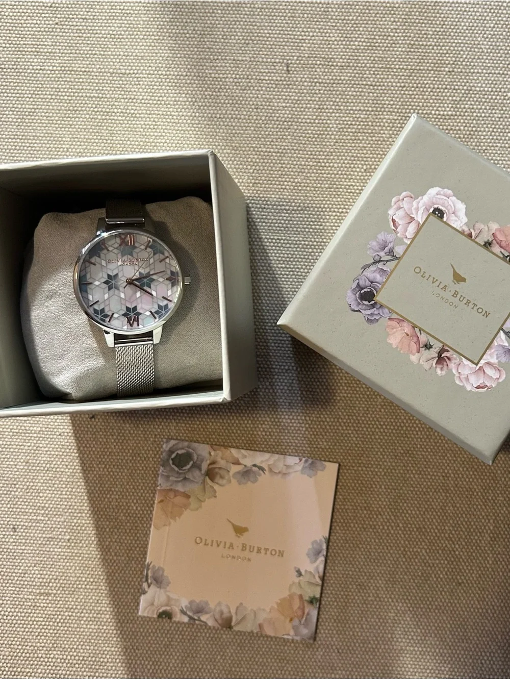 Olivia Burton Ice Queen Watch With 34mm Perl Face & Silver MeshBracelet